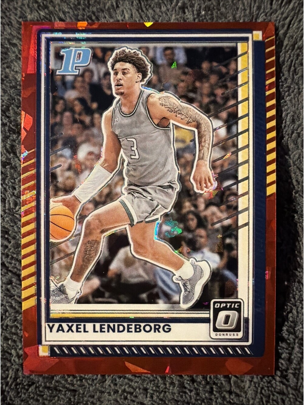 2025-26Donruss Optic Yaxel Lendeborg #75 Red Ice Prizm Golden State Warriors RC